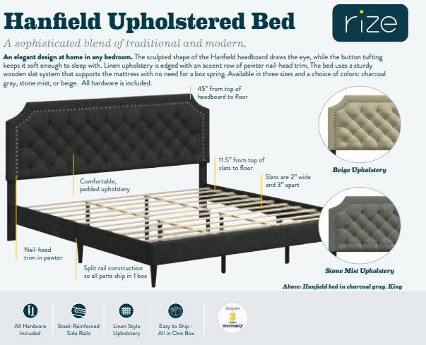 Hanfield Upholstered Platform Bed