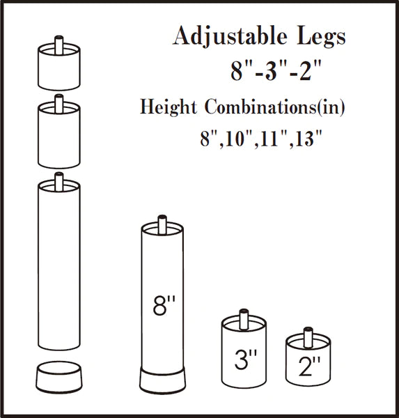 Versatile Adjustable Bed Support Legs