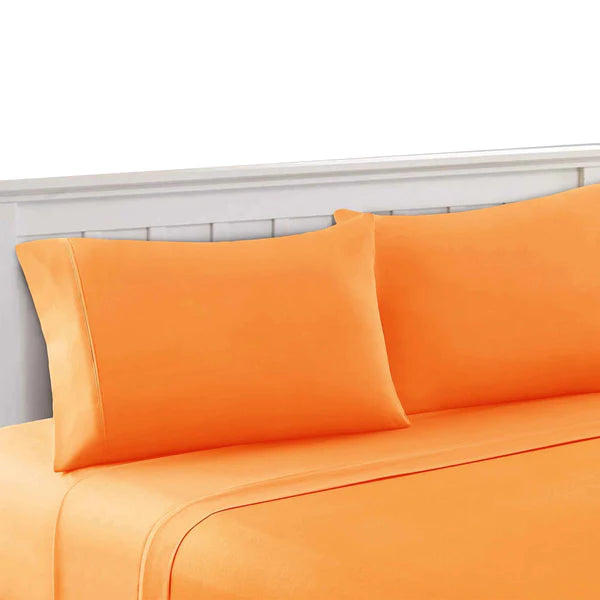 orange color bed sheet set