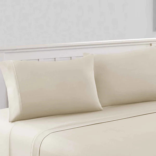 1800 Thread Count cream color bed sheet set
