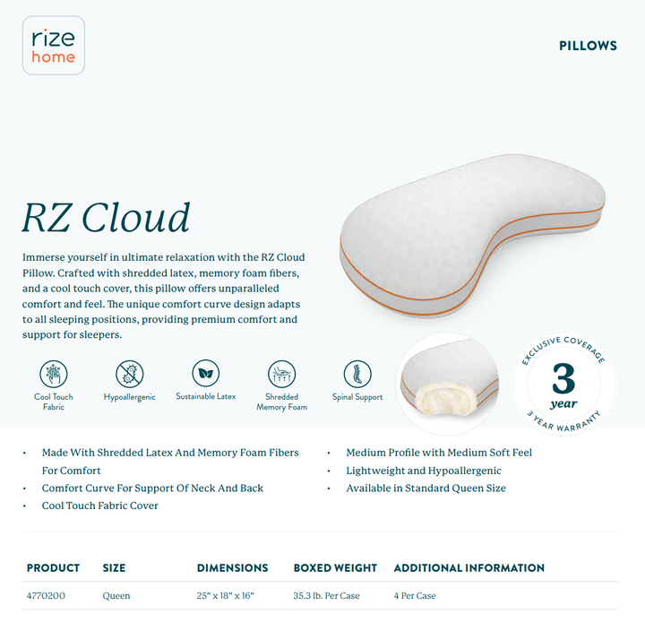curve memory foam pillow for neck support