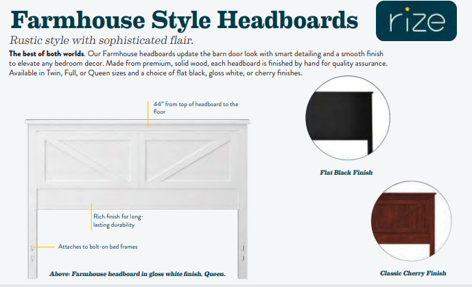Solid wood farmhouse headboards