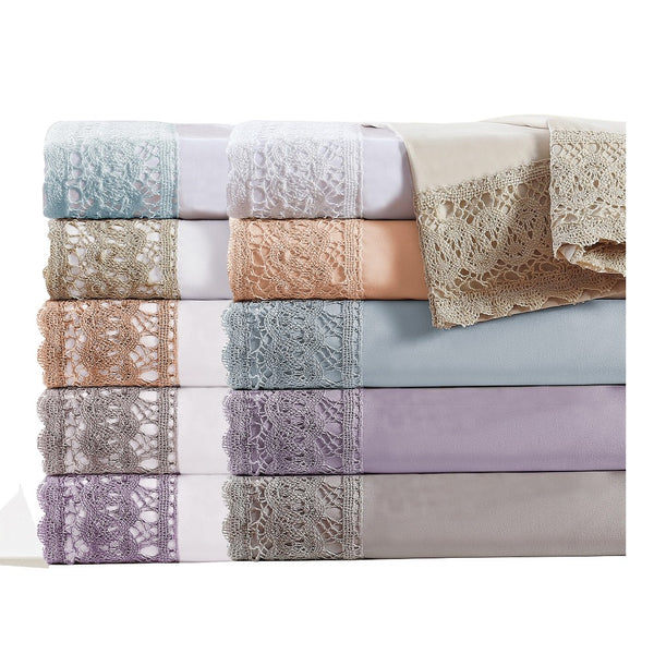 Microfiber Crochet Lace Sheet Set