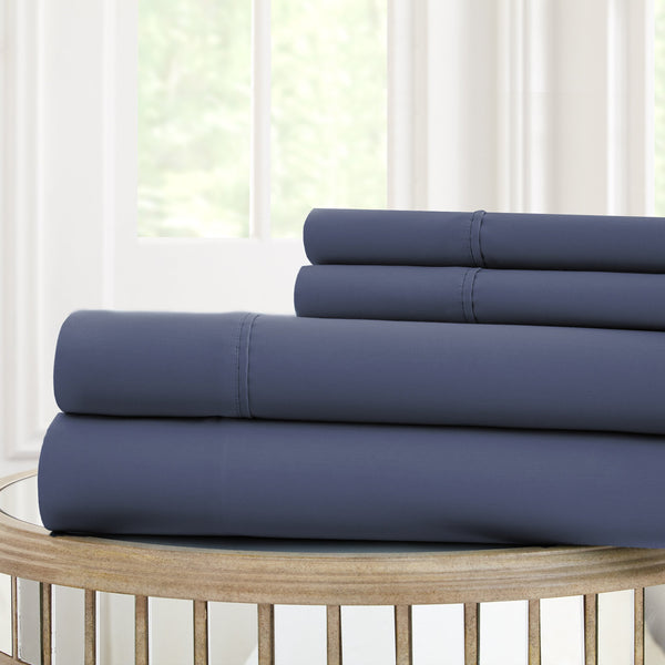 Navy Blue Microfiber Sheet Set