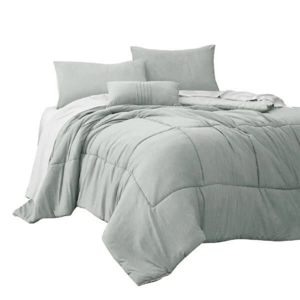 Serene Sophistication: 8 Piece Sheet & Comforter Set - Image 4