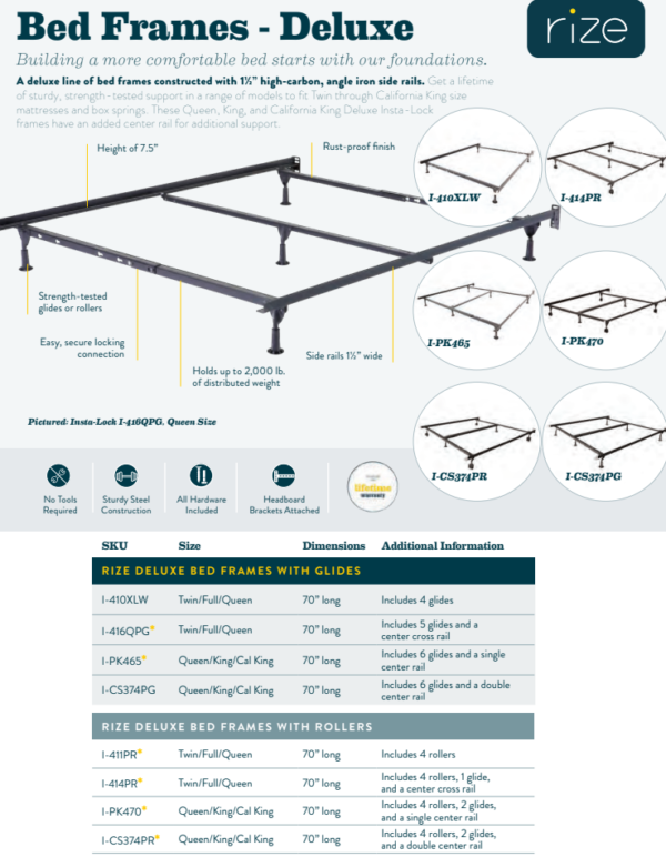 delux insta lock metal bed frame