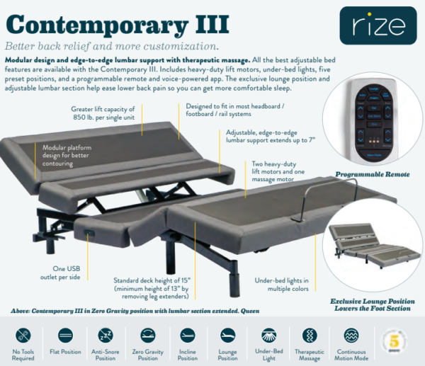 Rize Contemporary iv Adjustable Bed