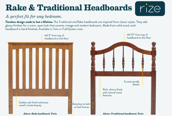 Traditional Style Cherry Solid Wood Headboard